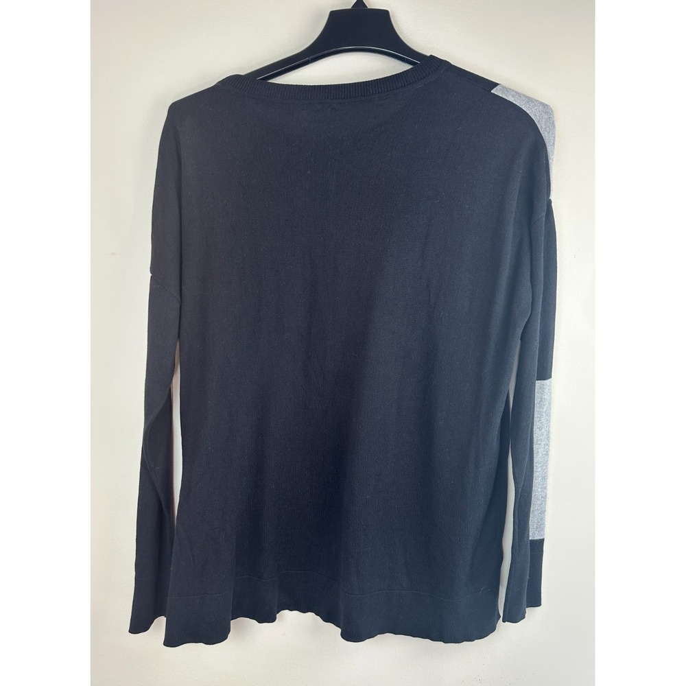 PLANET by Lauren G Colorblock Sweater Womens One Size Black Grey White Lagenlook - Picture 12 of 12